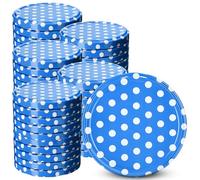 KADAX Lot de 50 couvercles Twist-Off Ø66 mm Points Bleus - Couvercles de Rechange en métal pour bocaux 200-350ml - Fermeture hermétique pour confitures, Miel & épices