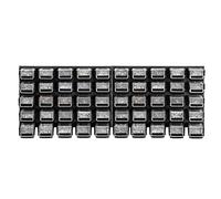 KADAX Lot de 50 Étagère d'atelier, 116 x 39 cm, en Plastique Robuste, système de Stockage résistant aux UV, plaques murales Extensibles, Atelier ou Jardin (Noir), K7708