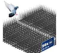 KADAX Lot de 50 pigeons anti-oiseaux en plastique pour balcon, fenêtre, toit, jardin, répulsif contre les oiseaux, protection contre les pigeons, noir