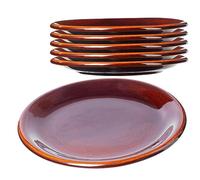KADAX Lot de 6 assiettes plates, en argile avec couche en céramique, passent au lave-vaisselle, plates, assiettes de service pour petit-déjeuner, gâteaux, desserts