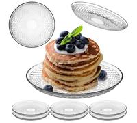 KADAX Lot de 6 assiettes rondes en verre transparent de 17,5 cm, idéales comme assiettes à gâteau, assiettes à dessert, assiettes plates ou assiettes de présentation