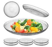 KADAX Lot de 6 assiettes rondes en verre transparent de 30 cm, grandes assiettes de service en verre, idéales comme assiettes à dessert, assiettes plates ou assiettes de présentation