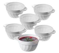 KADAX Lot de 6 bols à soupe en verre renforcé, 650 ml, 18,5 x 14 x 8 cm, avec double poignée, pour soupes, crèmes, bouillons (650 ml)