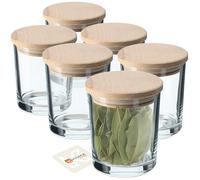 KADAX Lot de 6 bols en verre transparent de qualité supérieure pour noix, glace, sauces, desserts et olives (6 x 245 ml, ronds avec couvercles)