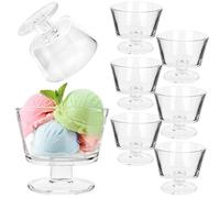 KADAX Lot de 6 coupes à glace, en verre - 290 ml - Verres à dessert avec pied - Pour glace, desserts et fruits - Passent au lave-vaisselle (modèle 1)