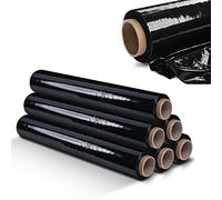 KADAX Lot de 6 films étirables noirs, 300 x 50 cm, 3 kg, pour meubles, entrepôt, transport, film d'emballage résistant