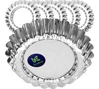 KADAX Lot de 6 moules à muffins, moules à gâteau aux œufs, en tôle de zinc, moules à tartelettes, réutilisables à oeufs et tartelettes argentées