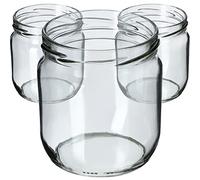 KADAX Lot de 6 pots à confiture avec couvercle à visser, 425 ml, pour confitures, confitures, miel (sans couvercle)