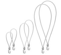 KADAX Lot de 6 tendeurs de bâche résistants aux intempéries en caoutchouc pour tentes, bâches, trampolines, caravanes (blanc/crochets/6 pièces)