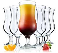KADAX Lot de 6 verres à cocktail 460 ml en verre résistant au lave-vaisselle pour cocktail, eau, smoothies (6 x 460 ml, clémentine)