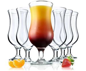 KADAX Lot de 6 verres à cocktail 460 ml en verre résistant au lave-vaisselle pour cocktail, eau, smoothies (6 x 460 ml, clémentine)