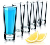 KADAX Lot de 6 verres à shot en verre sodium-calcium, passent au lave-vaisselle, avec fond épais, pour whisky, tequila, vodka (transparents)