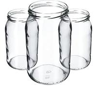 KADAX Lot de 8 bocaux de conservation en verre de 900 ml pour couvercle à visser, utilisable comme pot à confiture, bocaux de conservation, sans couvercle, K5198