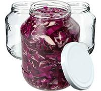 KADAX Lot de 8 bocaux de conservation, ronds, à insérer - Diamètre : 89 mm - Avec couvercle à visser - 1,7 l