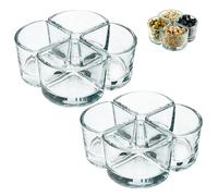 KADAX Lot de 8 bols en verre transparent de qualité supérieure pour noix, glace, sauces, desserts et olives (8 x 120 ml, quart de cercle)