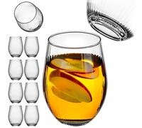 KADAX Lot de 8 verres à eau, 580 ml, grands verres avec structure rainurée, verres pour eau, jus, boissons gazeuses et cocktails, verres à jus en verre, verres à cocktail (Emma)