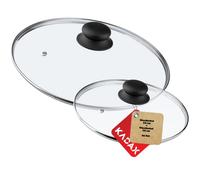 KADAX Lot de couvercles en verre - Diamètre : 14 à 30 cm - Résistants à la chaleur - Avec poignée en plastique - 20 + 28 cm