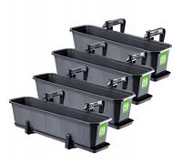 KADAX Lot de 4 jardinières, jardinières pour Balcon en Plastique pour Fleurs et Herbes - Pot de Balcon résistant - 4 x 60 cm, Anthracite