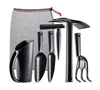 KADAX Lot d'outils de jardin 6 en 1 en plastique robuste - Accessoires de jardin avec sac de transport - Coffret cadeau pour un amateur de jardin - Outils à main (6)