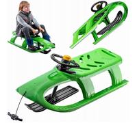KADAX Luges en plastique avec guidon Glissière Luges de ski, vert