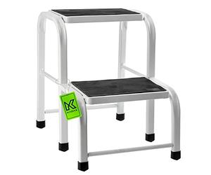 KADAX Marchepied en Acier avec Pieds Antidérapants, Escabeau à la Structure Robuste et Sécurisée pour Un Accès Confortable aux Hauteurs (2 Marches)