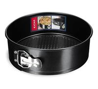 KADAX Moule à gâteau, diamètre : 21,5 à 30 cm, en tôle galvanisée et antiadhésive, rond, avec fond plat, anti-fuite, diamètre : 21,5 cm, noir