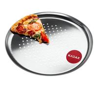 KADAX Moule à pizza, poêle à pizza avec trous, plaque de cuisson en tôle galvanisée, plaque à pizza en deux variantes, plaque croustillante avec revêtement anti-adhésif, plaque de cuisson à pizza