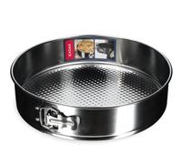 KADAX Moule à tarte Ø 21,5 à 30 cm, moule à charnière en tôle galvanisée et antiadhésive, moule à gâteau rond, moule à gâteau avec fond plat, anti-fuite (diamètre 30 cm, argent)