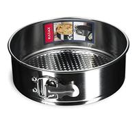 KADAX Moule à tarte Ø 21,5 à 30 cm, moule à charnière en tôle galvanisée et antiadhésive, moule à gâteau rond, moule à gâteau avec fond plat, anti-fuite (diamètre 21,5 cm, argent)