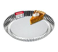KADAX Moule à tarte, moule à tartelette en tôle galvanisée et antiadhésive, en 3 tailles, moule à tarte aux fruits, rond (diamètre 28 cm, argenté)
