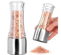 KADAX Moulin à sel et poivre, moulin à épices en acrylique, moulin manuel rechargeable, salière et poivrière, broyeur avec broyeur en céramique (transparent, h 17 cm)