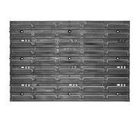 KADAX Mur à outils, système de stockage en plastique PP, étagère murale de différentes tailles, étagère murale d'atelier avec boîtes de rangement et supports à outils (58 x 39 cm) Noire