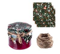 KADAX Napperons décoratifs pour bocaux, napperons avec cordon de jute pour pots de confiture, napperons en papier pour confiture (Thème de Noël, lot de 50)