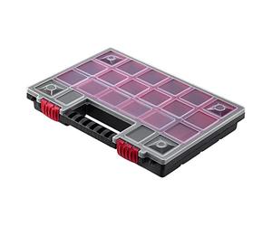 KADAX Organisateur, boîte à outils en plastique avec couvercle transparent, rangement pour petites pièces de différentes tailles, boîte de rangement (34 x 25 cm)