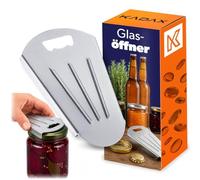 KADAX Ouvre-bouchon universel en acier inoxydable, ouvre-bocal pour bouchon à vis, ouvre-bouteille pour bouchon, ouvre-couvercle pour bocaux de conserve, ouvre-couvercles à vis (16 x 9,5 cm)
