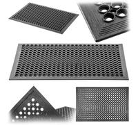 KADAX Paillasson d'extérieur antidérapant en caoutchouc noir - Tapis d'entrée - Paillasson en caoutchouc - 60 x 90 cm