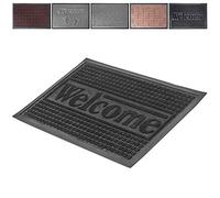 KADAX Paillasson en caoutchouc lavable pour intérieur et extérieur - 60 x 40 cm - Noir