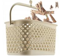KADAX Panier à Pinces à Linge Classique à Suspendre Avec Crochet (Beige)