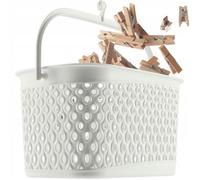 KADAX Panier à Pinces à Linge Classique avec Crochet (Blanc)
