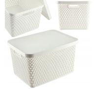 KADAX Panier avec Couvercle Organisateur Boîte de Rangement 18L Blanc