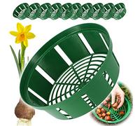 KADAX Panier de plantation pour bulbes de fleurs, panier de culture en plastique, bac de culture pour plants de légumes, panier à bulbes en 2 formes pour floraison printanière (18cm rond, lot de 10