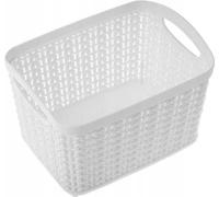 KADAX Panier de rangement en plastique "Fonti", Rangement salle de bain, Panier universel, 1.5L, Blanc, 1 pièce