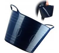 KADAX Panier en plastique flexible avec poignées, panier à linge, panier à jouets multifonctionnel (bleu marine, 42L)