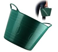 KADAX Panier Flexible en Plastique Avec Poignées - Multifonctionnel pour Linge, Jouets, Vêtements - Récipient Rond Universel (Vert, 15 L)