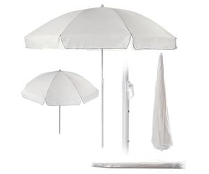 KADAX Parasol de jardin rond - 220 x 142-224 cm - Hauteur réglable - Pour balcon, jardin, terrasse, piscine et plage