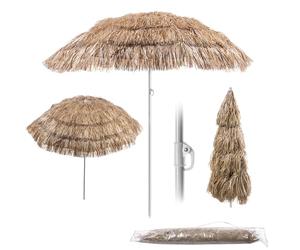 KADAX Parasol rond pour balcon, jardin, terrasse, piscine et plage, hauteur réglable, Marron/écru, 155 x 192 Zentimeter