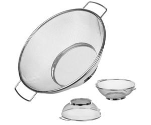 KADAX Passoire de cuisine en acier inoxydable avec poignées pratiques, passoire robuste, passoire micro-perforée (diamètre 21,5 cm)