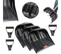 KADAX Pelle à neige 46 x 39,5 cm Pelle à neige sans manche Déneigeuse avec bord en tôle de zinc, pelle à neige en plastique (3, noir)
