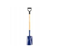 KADAX Pelle de jardin avec encoches et poignée en D, pelle à creuser, pelle de jardin avec manche en bois, pelle funéraire pour jardin (rond)
