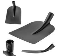 KADAX Pelle de jardin sans poignée, robuste, pour le jardin, universelle, sans manche, pelle à sable en acier, noire 34 x 24,5 cm